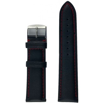 Leather Strap Black Red 101